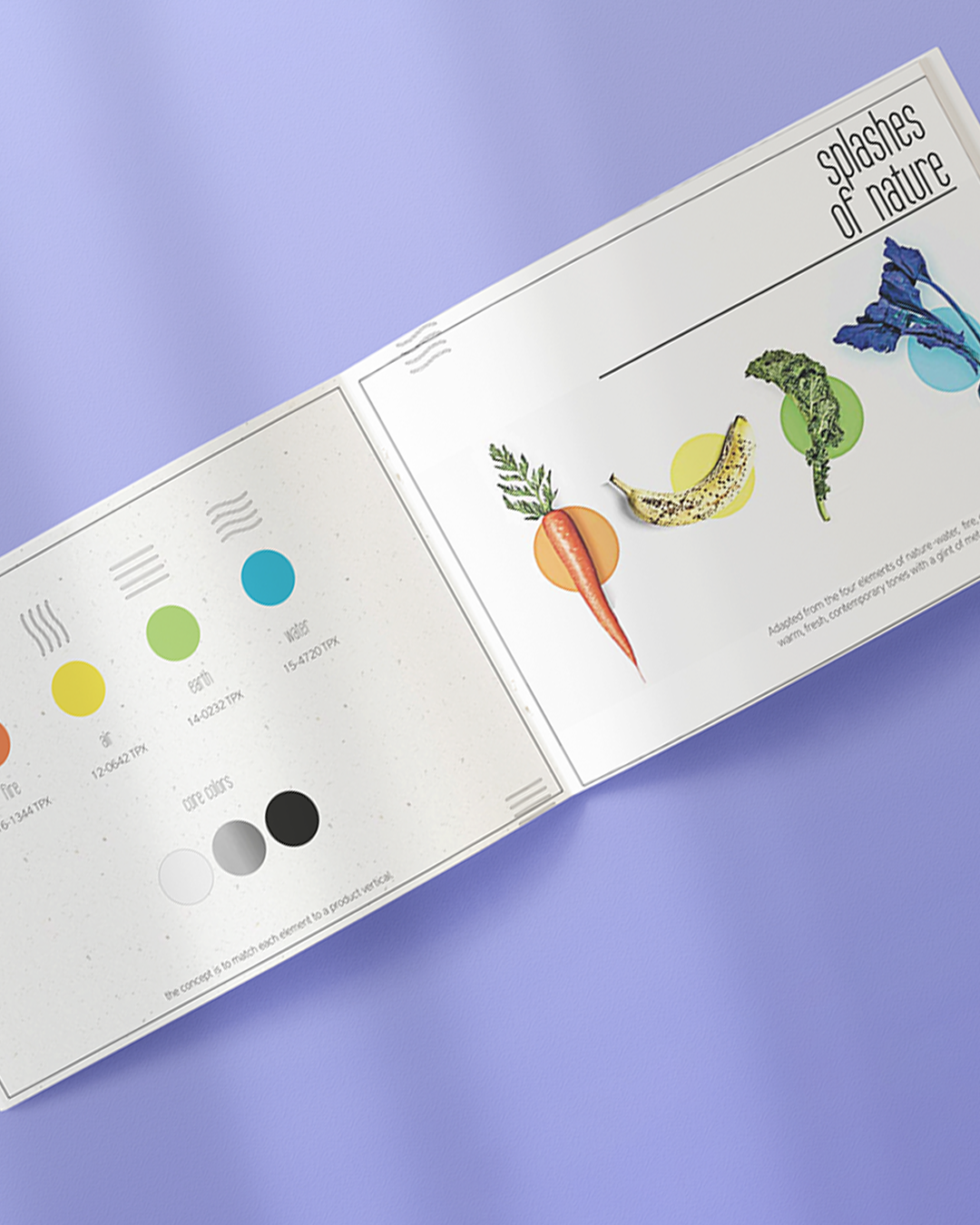JUMPINGGOOSE identity design presentation displaying brand colours and organic graphic elements for visual consistency.